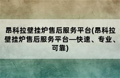 昂科拉壁挂炉售后服务平台(昂科拉壁挂炉售后服务平台—快速、专业、可靠)