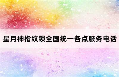 星月神指纹锁全国统一各点服务电话