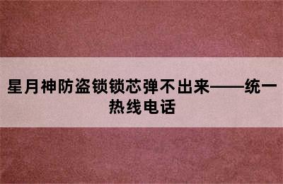 星月神防盗锁锁芯弹不出来——统一热线电话