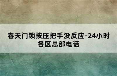 春天门锁按压把手没反应-24小时各区总部电话