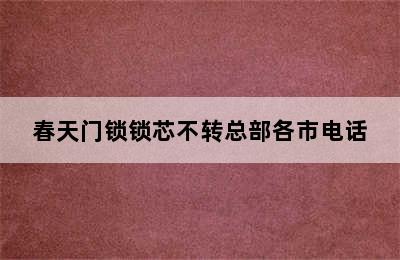 春天门锁锁芯不转总部各市电话