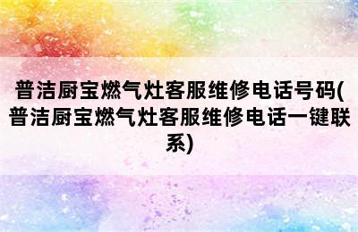 普洁厨宝燃气灶客服维修电话号码(普洁厨宝燃气灶客服维修电话一键联系)