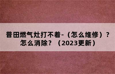 普田燃气灶打不着-（怎么维修）？怎么消除？（2023更新）