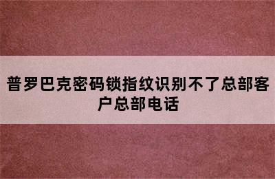 普罗巴克密码锁指纹识别不了总部客户总部电话