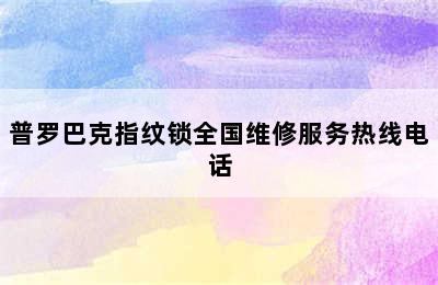 普罗巴克指纹锁全国维修服务热线电话