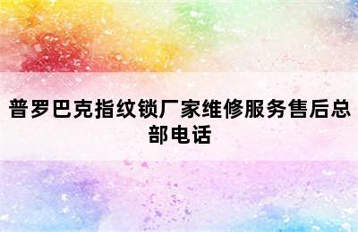 普罗巴克指纹锁厂家维修服务售后总部电话