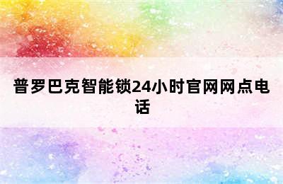 普罗巴克智能锁24小时官网网点电话