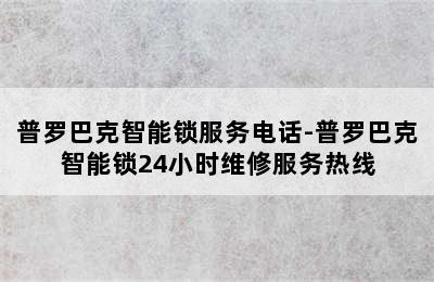 普罗巴克智能锁服务电话-普罗巴克智能锁24小时维修服务热线