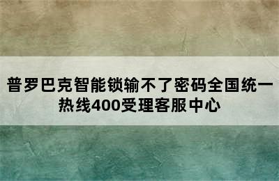 普罗巴克智能锁输不了密码全国统一热线400受理客服中心