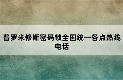 普罗米修斯密码锁全国统一各点热线电话