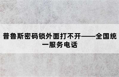 普鲁斯密码锁外面打不开——全国统一服务电话