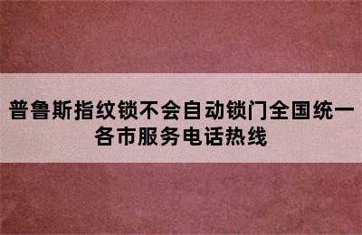 普鲁斯指纹锁不会自动锁门全国统一各市服务电话热线