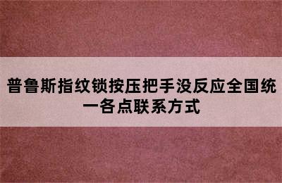 普鲁斯指纹锁按压把手没反应全国统一各点联系方式