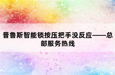 普鲁斯智能锁按压把手没反应——总部服务热线