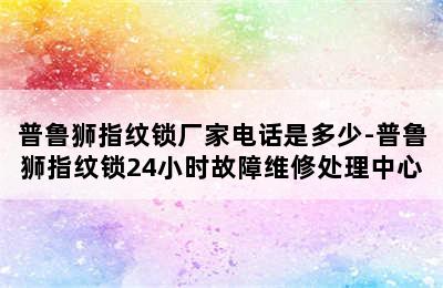 普鲁狮指纹锁厂家电话是多少-普鲁狮指纹锁24小时故障维修处理中心