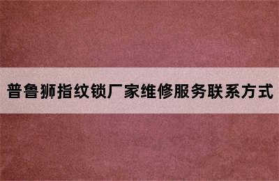 普鲁狮指纹锁厂家维修服务联系方式