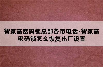 智家高密码锁总部各市电话-智家高密码锁怎么恢复出厂设置