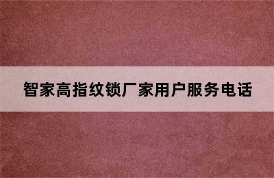 智家高指纹锁厂家用户服务电话