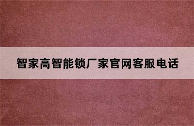 智家高智能锁厂家官网客服电话