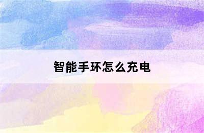 智能手环怎么充电