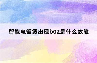 智能电饭煲出现b02是什么故障