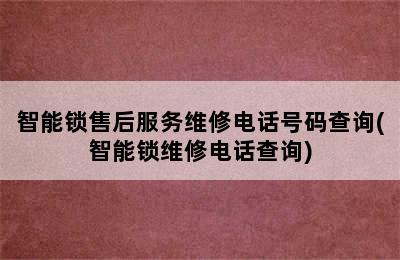 智能锁售后服务维修电话号码查询(智能锁维修电话查询)