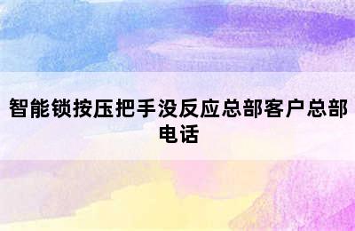 智能锁按压把手没反应总部客户总部电话