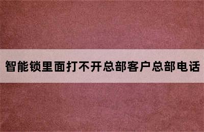 智能锁里面打不开总部客户总部电话