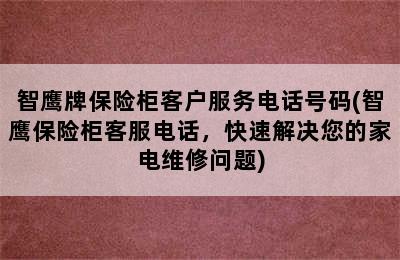 智鹰牌保险柜客户服务电话号码(智鹰保险柜客服电话，快速解决您的家电维修问题)