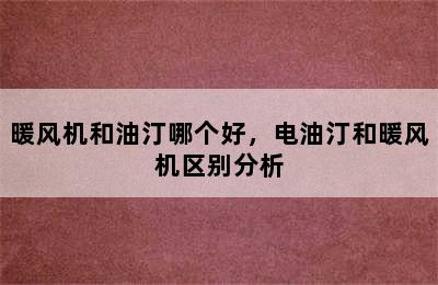 暖风机和油汀哪个好，电油汀和暖风机区别分析