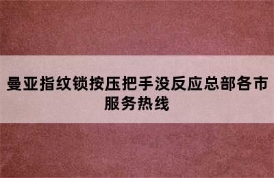 曼亚指纹锁按压把手没反应总部各市服务热线