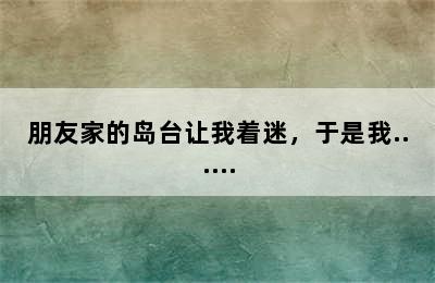 朋友家的岛台让我着迷，于是我......