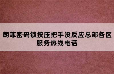 朗菲密码锁按压把手没反应总部各区服务热线电话