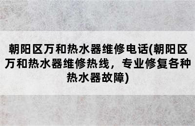 朝阳区万和热水器维修电话(朝阳区万和热水器维修热线，专业修复各种热水器故障)