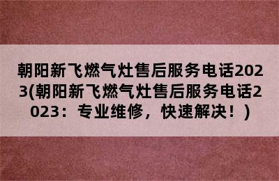 朝阳新飞燃气灶售后服务电话2023(朝阳新飞燃气灶售后服务电话2023：专业维修，快速解决！)