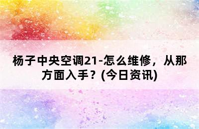 杨子中央空调21-怎么维修，从那方面入手？(今日资讯)