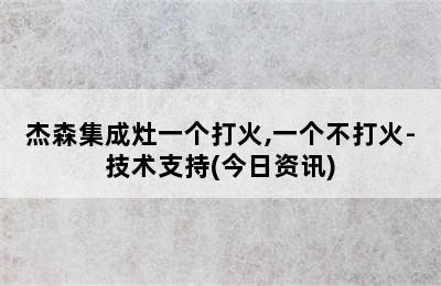 杰森集成灶一个打火,一个不打火-技术支持(今日资讯)