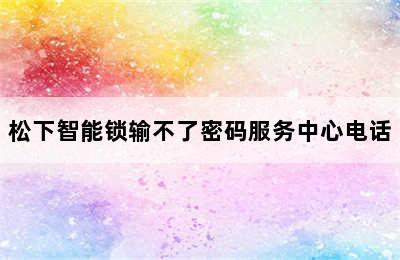 松下智能锁输不了密码服务中心电话