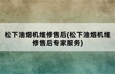 松下油烟机维修售后(松下油烟机维修售后专家服务)