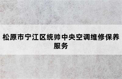 松原市宁江区统帅中央空调维修保养服务