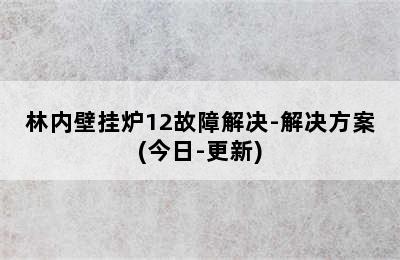 林内壁挂炉12故障解决-解决方案(今日-更新)