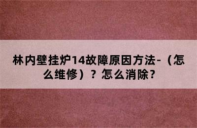 林内壁挂炉14故障原因方法-（怎么维修）？怎么消除？