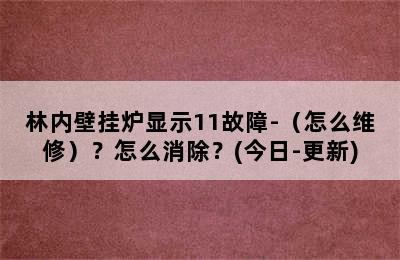 林内壁挂炉显示11故障-（怎么维修）？怎么消除？(今日-更新)