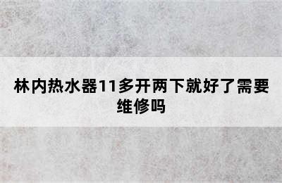 林内热水器11多开两下就好了需要维修吗