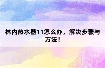 林内热水器11怎么办，解决步骤与方法！