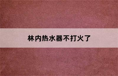 林内热水器不打火了