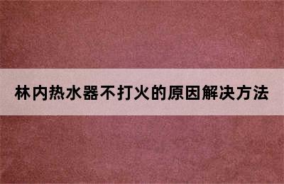 林内热水器不打火的原因解决方法