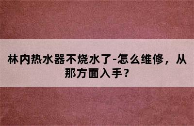 林内热水器不烧水了-怎么维修，从那方面入手？