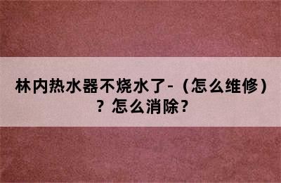 林内热水器不烧水了-（怎么维修）？怎么消除？