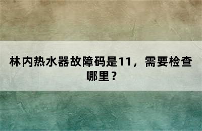 林内热水器故障码是11，需要检查哪里？